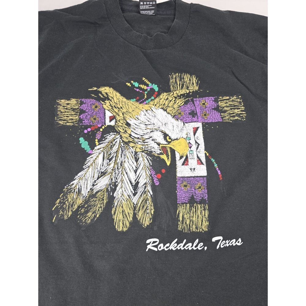 Best Fruit Of The Loom Native American Eagle Large Rockdale Texas Made in USA